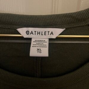 Athleta Dark Green Ribbed Shirt